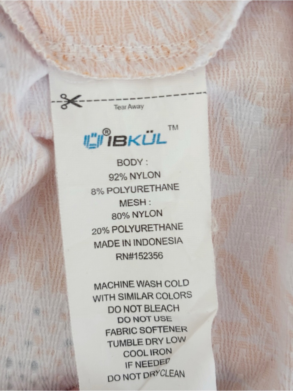 Ibkul Ruthie Orange Peel Print Long Sleeve Crew Neck Sun Shirt XL - Picture 5 of 5